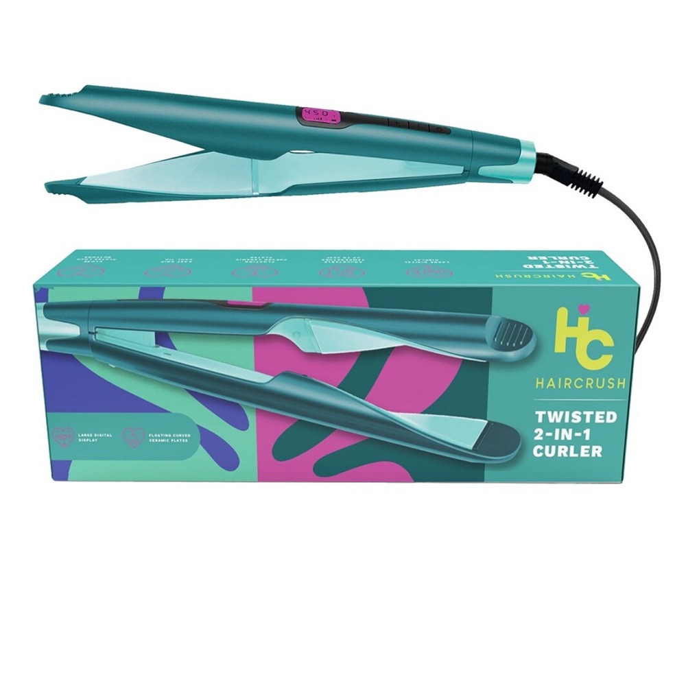 HairCrush Twisted 2-in-1 Curler in Teal